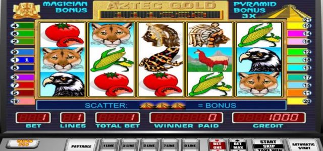 Snimka ekrana Aztec Gold slot igre.