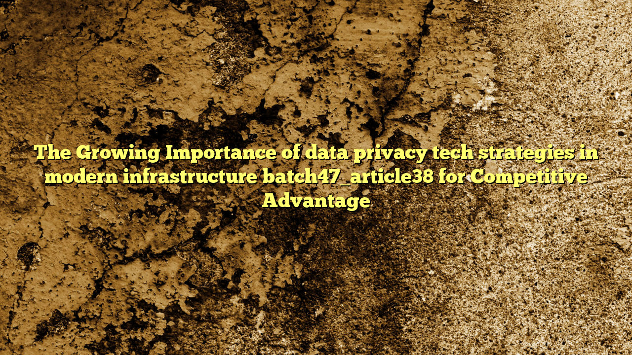 The Growing Importance of data privacy tech strategies in modern infrastructure batch47_article38 for Competitive Advantage